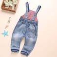 thumbnail image 2 of KIDSCOOL SPACE Baby & Little Boys/girls Water Washed Ripped Soft Denim Overalls,3-4 Years,Light Blue, 2 of 6
