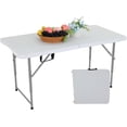 thumbnail image 1 of FDW Folding Portable Picnic Table, Half-Size Foldable Design for Office, Home & Camping, Plastic, White, 1 of 7