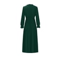 thumbnail image 5 of cfhntfmh Robes d'Invitée de Mariage pour Femmes Tendance à Découpes à Volants Col Ras du Cou Robe Maxi Smockée Ample Plissée Robe de Soirée, 5 of 5