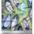 thumbnail image 1 of Soimoi Georgette Viscose Fabric Leaves & Feather Decor Fabric Printed Yard 42 Inch Wide, 1 of 3