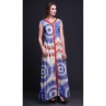 thumbnail image 3 of Bimba Robe Maxi Décontractée Teinture sur Nœuds pour Femme à Col en V Sans Manches avec Fente avant Imprimée Boho-Medium, 3 of 5
