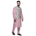 thumbnail image 2 of Atasi Kurta Pyjama Traditionnel Uni à Col Mandarin avec Ensemble de Veste Imprimée, 2 of 3