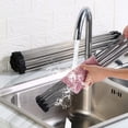 thumbnail image 4 of Dish Drying Rack 14.5" x 11.4", Over Sink Roll Up Large Dish Drainers Rack, Multipurpose Foldable Kitchen Sink Rack Mat Stainless Steel with Silicone Rims for Dishes, Cups, Fruits Vegetables, 4 of 7