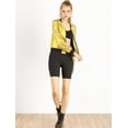thumbnail image 3 of INSPIRE CHIC Women's Costume Stand Collar Metallic Zip Crop Length Bomber Jacket, 3 of 6