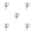 thumbnail image 1 of Wweixi Coat Hooks Easy To Install And Wide Application For Added In Daily Life White gold (elephant 5Set, 1 of 6