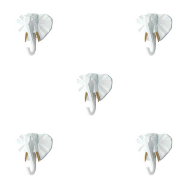 Wweixi Coat Hooks Easy To Install And Wide Application For Added In Daily Life White gold (elephant 5Set
