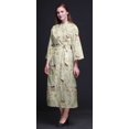 thumbnail image 2 of Bimba Robe en Coton Rose Pâle à Fleurs de Merle et de Fleurs pour Femmes, Légère, Imprimée, Croisée, Chemise de Demoiselle d'Honneur pour la Préparation X, 2 of 5