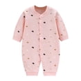 thumbnail image 1 of MeetoTime Baby Clothes Cotton Jumpsuits Buttons V-Neck Long Sleeved Long Newborn Infant Rompers Crawling Clothes, 1 of 4