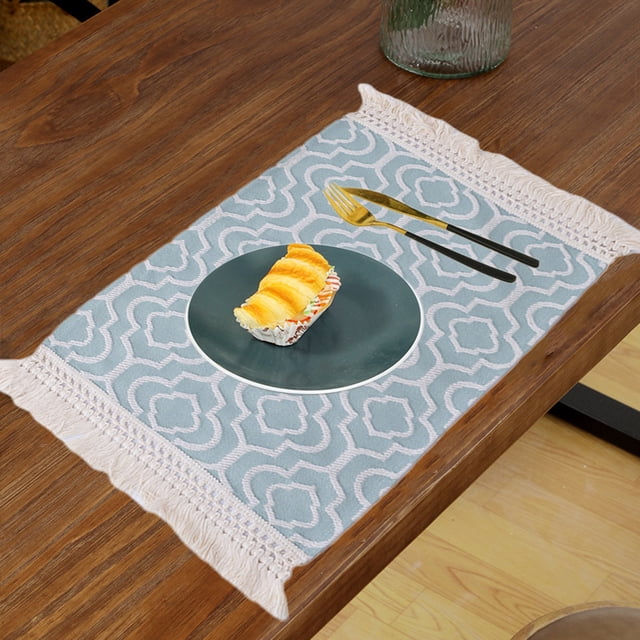 EGNMCR Kitchen Utensils Set, Cooking Utensils Set, Placemats Napkins New Thick Cotton And Linen With Tassel Placemats Insulated Placemats Beautiful And Practical Table Insulation Mat Placemat Napkin