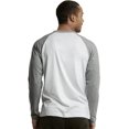 thumbnail image 2 of SLM T-Shirt Raglan de Baseball en Coton à Manches Longues pour Homme - Blanc/gris - 3TG, 2 of 4