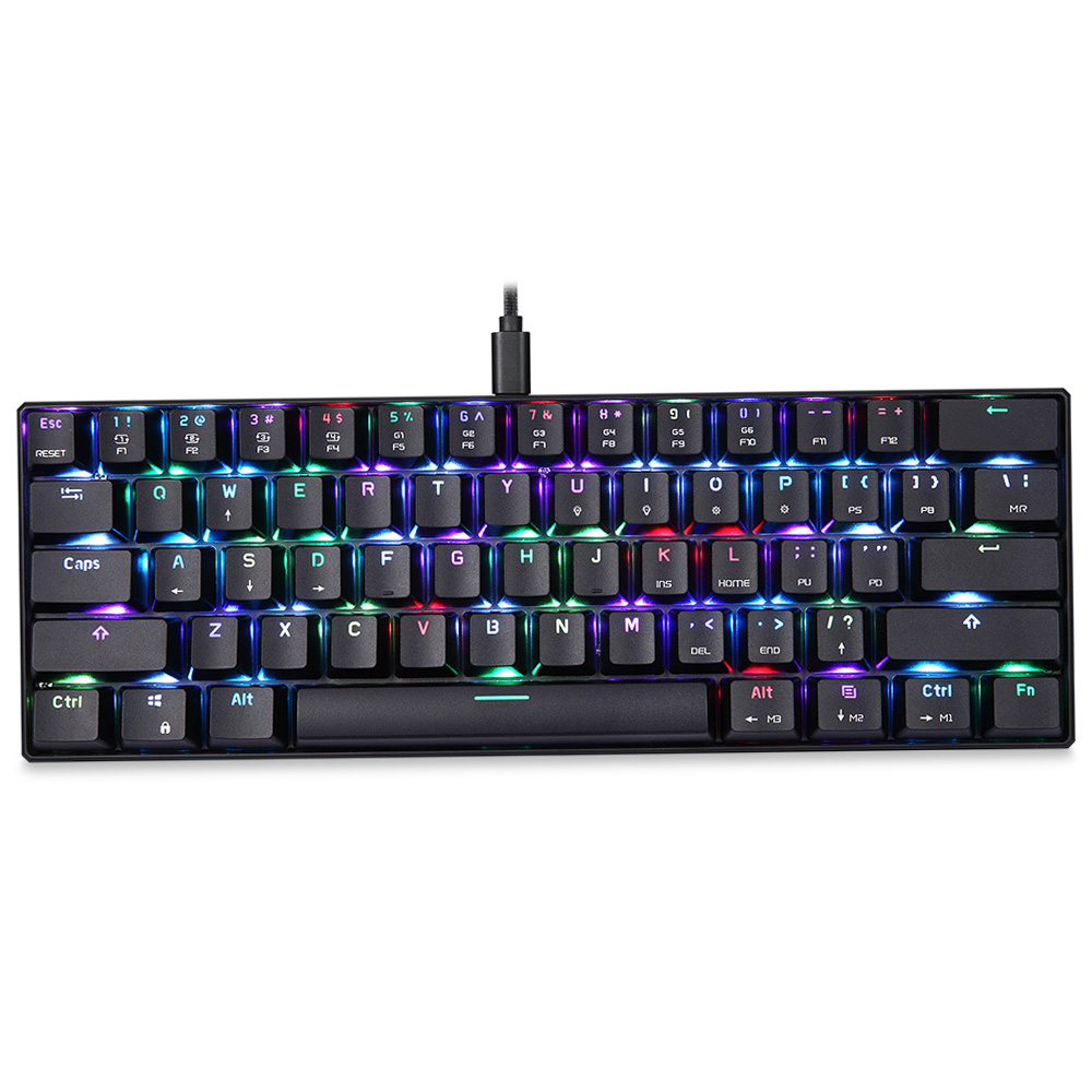 MOTOSPEED CK61 RGB Mechanical Gaming Keyboard OUTMU Blue Switches Keyboard 61 Keys -ghosting with Backlight for Gaming Black