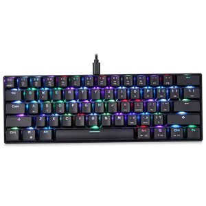 MOTOSPEED CK61 RGB Clavier de jeu mécanique OUTMU Clavier bleu switches 61 Clés - ghosting avec rétroéclairage pour jeu noir