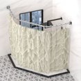 thumbnail image 4 of Misounda Tringle de Rideau de Douche d'Angle Courbée Antirouille Extensible en Métal Tringle de Douche Réglable 43.3 Pouces-47.2 Pouces Pouces Design Télescopique Personnalisable Exquis pour Salle de Bain, Nécessite un Perçage, 4 of 7