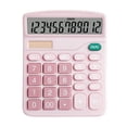 thumbnail image 2 of Calculator 12 Digit Desktop, Xinsrenus Dual-Power Basic Calculator with Large LCD Display, Solar Battery Powered Extra-Large Screen for Office Home School, Pink, 2 of 5