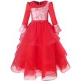 thumbnail image 1 of Girls Dress Red Tiered Layers Holiday Party Pageant Dress 8 Years, 1 of 8