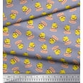 thumbnail image 3 of Soimoi Rayon Fabric Cup,Plate & Chick Cartoon Print Fabric by the Yard 56 Inch Wide, 3 of 3