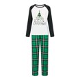 thumbnail image 2 of SUNSIOM Matching Family Pajamas Sets Christmas PJ's Long Sleeve Tree Print Raglan Tops + Plaid Pants Set Loungewear, 2 of 10