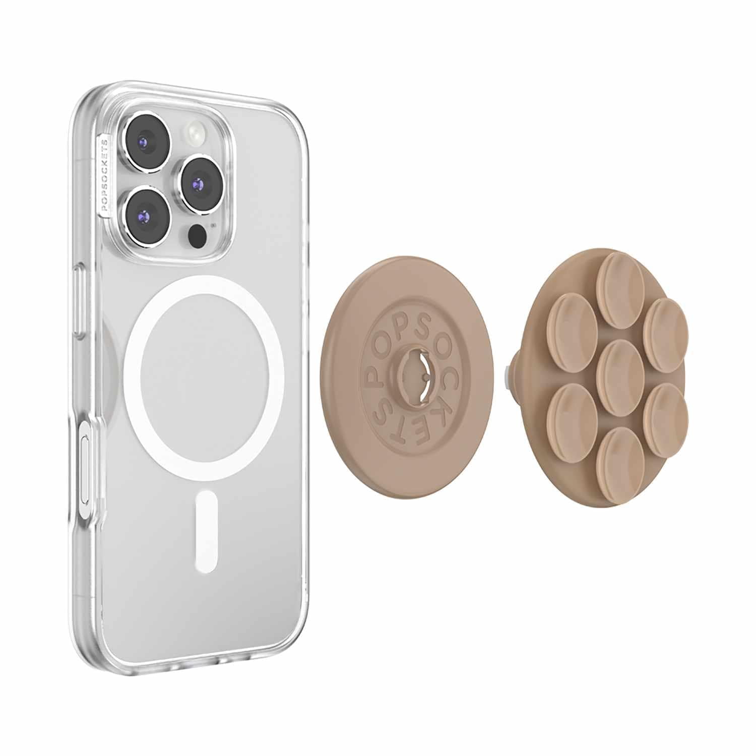 PopSockets PopGrip Suck-up pour MagSafe Rond avec Adaptateur Latte