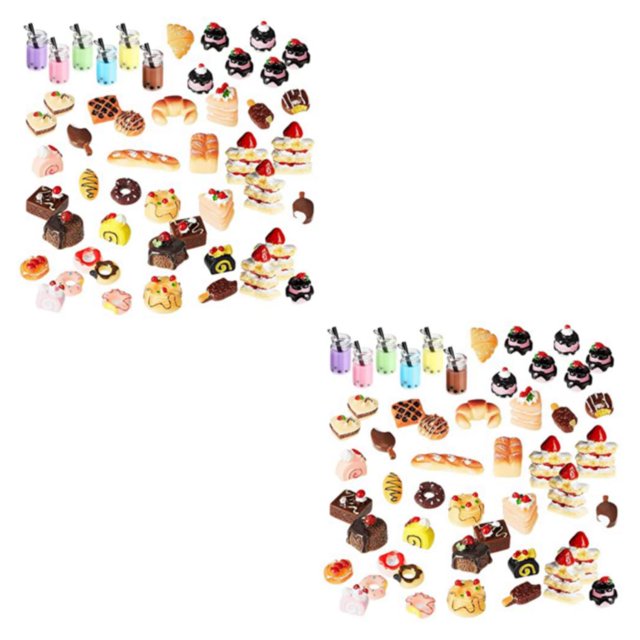 VONKY Realistic Miniature Food Collection Safe And Durable Kitchen Accessory For Food Enthusiasts Resin Food Drink SafeDurable 2Set