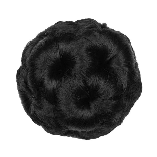 Extension de Chignon en Faux Cheveux Synthétiques Élastique Ondulé Beigne de Mariée Chignon Postiche