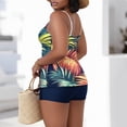 thumbnail image 4 of NSLGXD Plus Size Tankini Swimsuits for Women with Built in Bra Loose Fit Floral Printed Modest Two Piece Bathing Suits Quick Dry Tummy Control Swimwear Sets Blue Bathing Suits,Size XL-5XL, 4 of 6