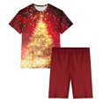 thumbnail image 4 of Jamicy Vêtements de Nuit pour Femmes Cadeaux pour Femmes Chemises Imprimées Arbre de Noël pour Femmes T-Shirts à Manches Courtes Hauts Col Rond Graphiques Amusants Pyjamas de Noël, 4 of 7