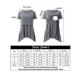 thumbnail image 3 of Vêtements de Grossesse Offres de l'Action de Grâce Liquidation Été Vêtements de Maternité pour Femmes Col Rond Manches Courtes Volants Pli Hauts de Grossesse, 3 of 4