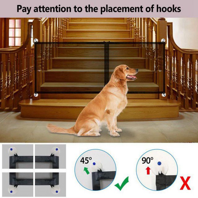 Dog Gate Mesh Dog Fence For Indoor/Outdoor Safe Pet Dog Gate Safety Enclosure Zipper Style