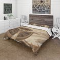thumbnail image 1 of Designart 'Retro Airplanes Sepia' Traditional Bedding Set - Duvet Cover & Shams, 1 of 4