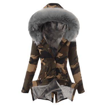 2025 Women's Ultra Warm Hooded Jackets for Women Cotton Coat with Fleece Women's Ski Jackets Plus Size Plus