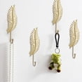 thumbnail image 2 of TIELUTT Crochets Décoratifs en Forme de Feuille 4 Pcs Crochets Muraux en Forme de Feuille Porte-Clés Moderne Ventouse pour Rideau de Douche Mural Crochets pour Support de Bain Robuste Crochets Robustes sur Verre Crochet de Douche, 2 of 6