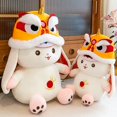 thumbnail image 2 of Rabbit Doll Good Rebound Resilience Full Filling Anti-deformed Lion Dance Chinese Trend Rabbit Toy for Festival, 2 of 10