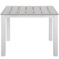 thumbnail image 2 of Modway Maine 39.5" Aluminum Patio Dining Table in White/Light Gray, 2 of 3