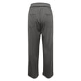 thumbnail image 4 of WEIYLL Women's Pants Work Straight Wide Leg Button Down High Elastic Waisted Pockets Dark Gray Pant size L, 4 of 5