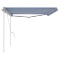 thumbnail image 3 of vidaXL Manual Retractable Awning with Posts 5x3 m Blue and White, 3 of 5
