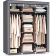 thumbnail image 1 of SONGMICS Garde-Robe Portative, Armoire en Tissu Non Tissé, Organisateur de Rangement, Gris, 1 of 6