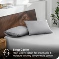 thumbnail image 2 of Bare Home Percale Weave Pillowcase Set - 300 Thread Count - 100% Organic Cotton - Standard, Light Gray, 2 of 4