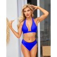 thumbnail image 4 of Charmo Womens Halter Bikini Swimsuit High Cut 2 Piece Bathing Suits, 4 of 8