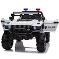 thumbnail image 1 of Aosom Kids 12V RC 2-Seater Ride-On Police Truck Electric Ride On Car Toy Perfect Gift For Kids, w/ Full LED Lights, MP3, Parental Remote Control (White), 1 of 1