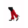 thumbnail image 3 of INSPIRE CHIC Women's Ruffled Cuff Over Knee Length Ribbed Knitted Leg Warmers Red, 3 of 6