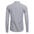 thumbnail image 3 of Faithtur Men Slim Fit Shirts Solid Color Hidden Zipper Button-Down Long Sleeve Tops Turn-Down Collar Spring Fall Casual Clothes, 3 of 4