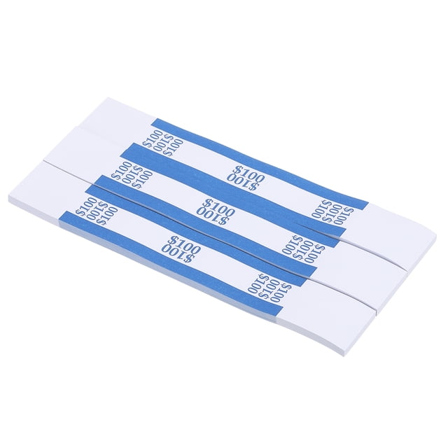 Uxcell Currency Band Bundles, 500 Packs Blue Dollar100
