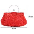 thumbnail image 2 of Beaded sequins design floral dinner purse, clutch bag, 2 of 4