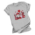 thumbnail image 2 of Hauts d'Entraînement d'Été Grande Taille pour Femmes, Décontractés, Imprimés, Manches Courtes, Col Rond, T-Shirt Ample, Blouse, Hauts, T-Shirt à Col en V pour Femmes en Liquidation, 2 of 3