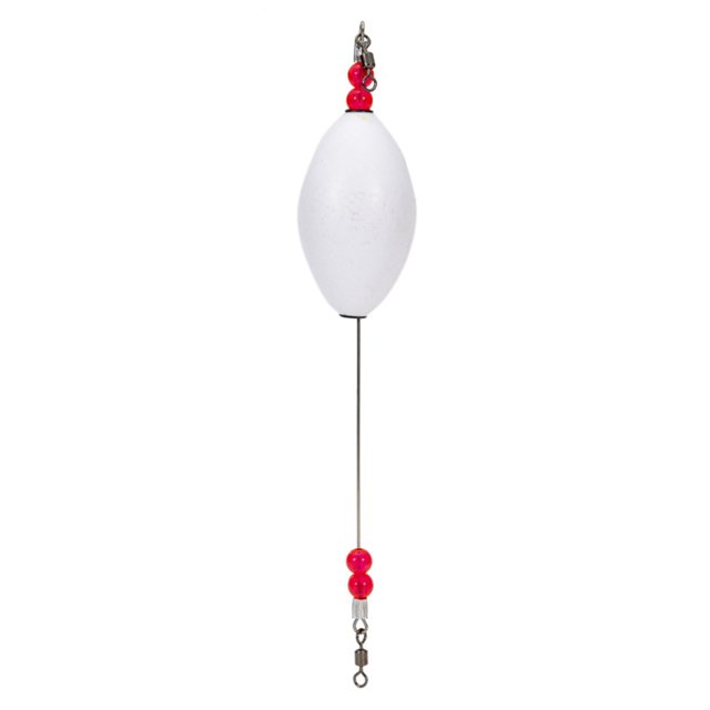 QualitChoice Canne à Pêche Dérivante Étanche Rotation 360° Mousse Lumineuse Alarme Dérivantes Forte Résistance à la Traction pour Eau Salée Blanc 1ensemble