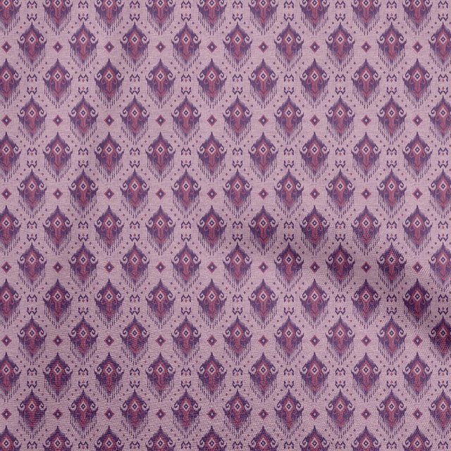 oneOone Rayon Light Pink Fabric Asian Ikat Sewing Material Print Fabric By The Yard 56 Inch Wide