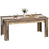 71 Inch Farmhouse Dining Table for 6-8 People, Large Rectangular Kitchen Table with Thick Engineered Wood Top, Wide Leg Base, Heavy-Duty Dining Table for Dining Room, Kitchen, Home Office,Brown