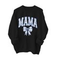 thumbnail image 4 of Culottes pour Femmes Manches Longues Mama Chandails en Molleton Col Rond Chandail Ample Léger Blouse Hauts m Noir, 4 of 7