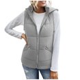 thumbnail image 2 of LSLJS Mode Femme T-Shirt Sans Manches Veste d'Hiver Extérieur Blouse à Fermeture Éclair Manteau Hauts, Gilets Extérieurs pour Femmes, 2 of 7