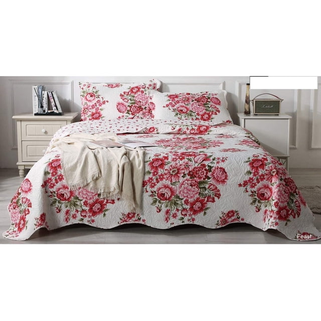 Numaison Ensemble de Courtepointe Réversible Imprimée 3 Pcs